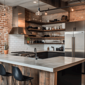 Pre-Made Kitchen Design - Modern Industrial Look